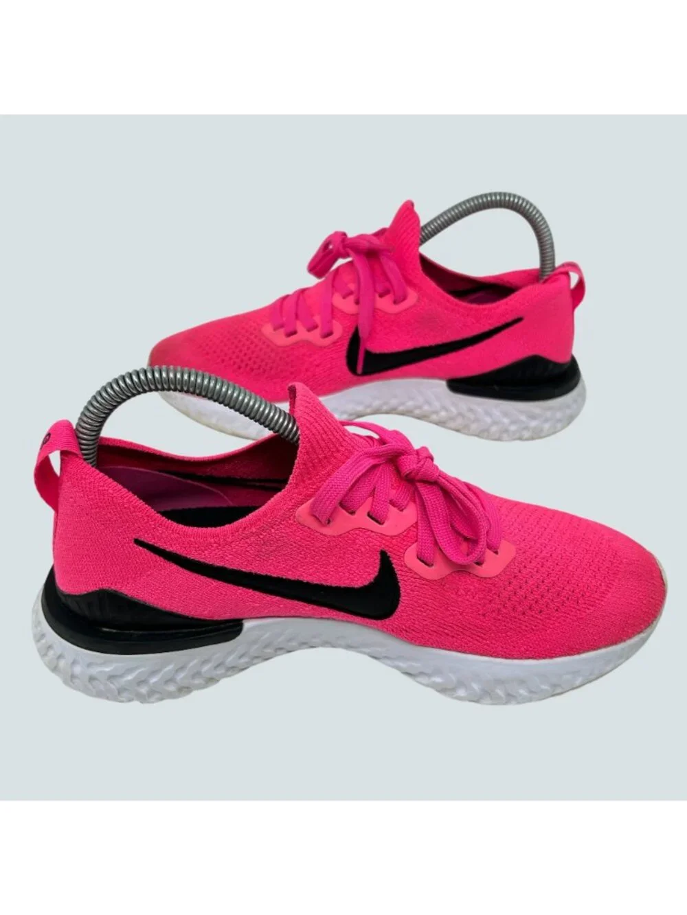Nike Womens Epic React Flyknit Running Shoes Pink/Black US 7.5
